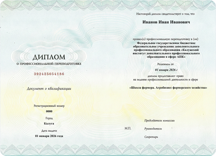 Диплом о профессиональной переподготовке