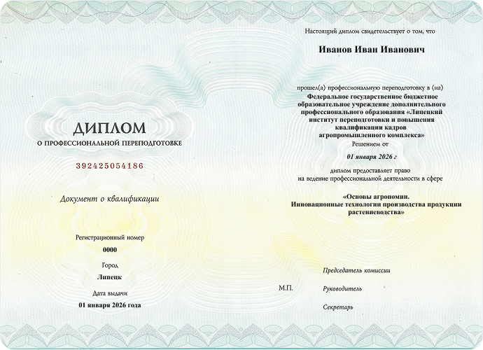 Диплом о профессиональной переподготовке